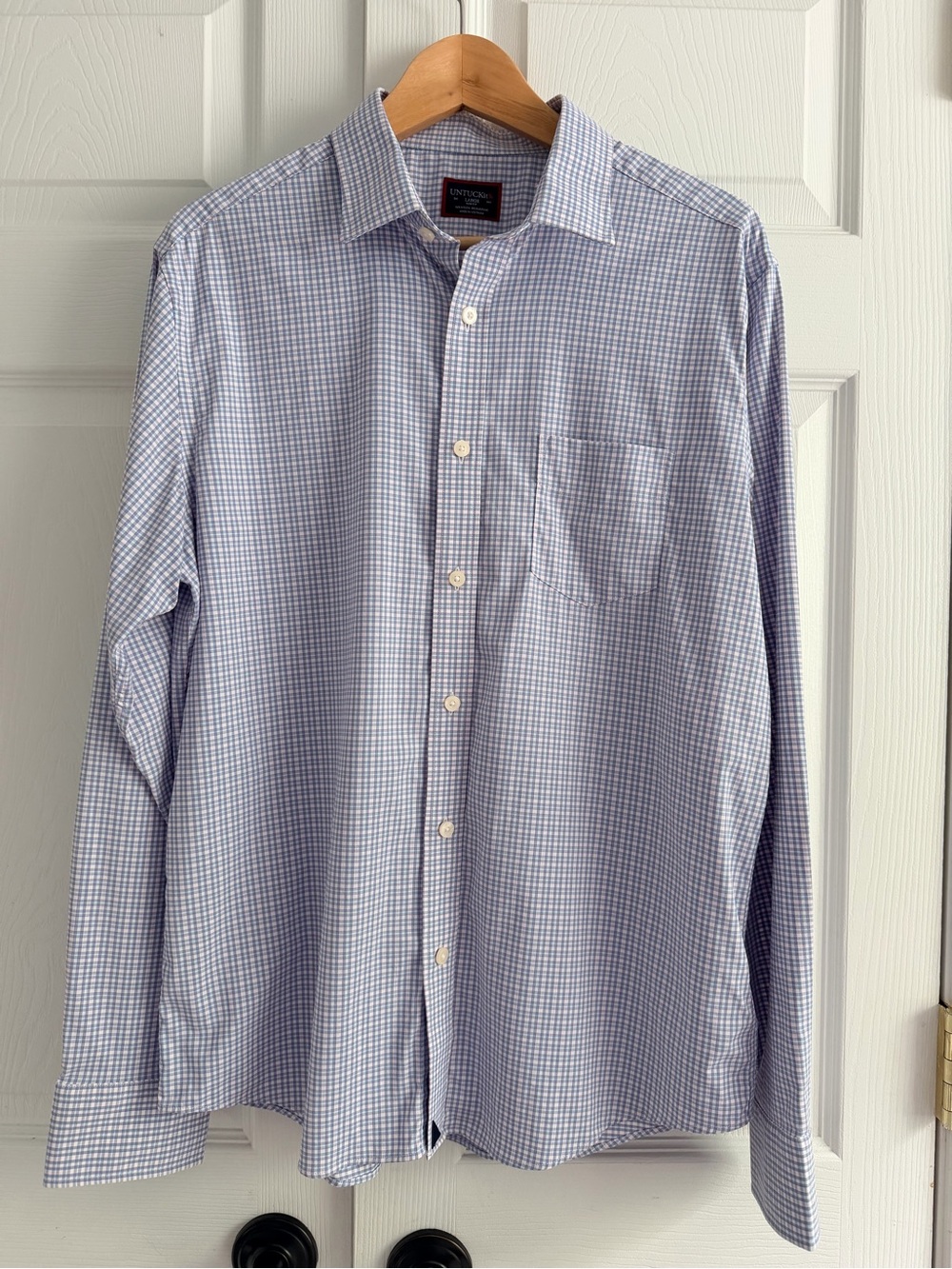 UNTUCKit Dalton Button Down Shirt Men’s Large Slim Fit Check Performance Stretch